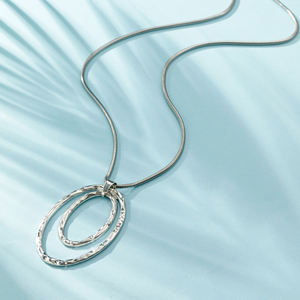 Collana <span class=keywords><strong>lunga</strong></span> nappa tono <span class=keywords><strong>argento</strong></span> e oro bella nodo nappa ciondolo nodo catena serpente per le donne - Product Image 4