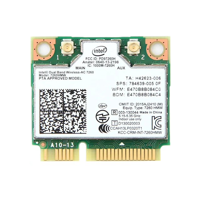 Dual Band Wireless Wifi Card for AC7260 7260HMW Ac Mini PCI-E 2.4G 5Ghz Wlan 4.0 Wifi Card 802.11