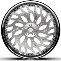 Jantes Degong forgées sur mesure en 2 parties, finition argent brossé, multi-rayons, pour Mercedes Classe S, BMW Série 7, Lexus LS