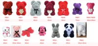 Vente directe d'usine : ours en rose artificielle de 25 cm en mousse, cadeau pour la Saint-Valentin pour filles.