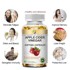 Halal Biologische Natuurlijke Supplement appelazijn Vetverbranding Haar afslanken Groothandel Bulk appelazijn Softgels Capsules - Product Image 3
