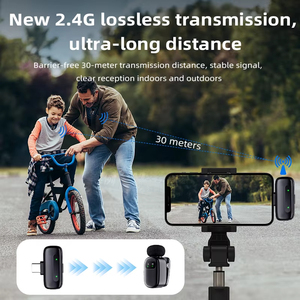 K21 không dây Lavalier Microphone với <span class=keywords><strong>LED</strong></span> chỉ số pin, Tương thích với điện thoại di động trò chơi ve áo Microphone - Product Image 2