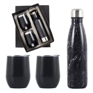 Custom LOGO 12OZ Wine Tumbler Insulated Water Bottle Gift Box Father's Day Business Gift Set