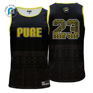 PURE Training singlet custom teams logo number basketball wear exercise top unisex all over sublimation singlets