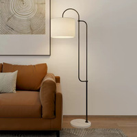 Vente directe d'usine européen classique de luxe salon canapé côté base en marbre lampadaire avec abat-jour en tissu de tambour