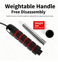 Corde à sauter lestée en acier réglable avec roulements à billes, corde en PU rapide 2,8 m pour usage domestique/salle de sport, fitness unisexe