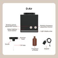 Diffuseur d'arômes électrique intelligent WiFi double bouteille 200 ml, boîtier en plastique, contrôle par application, ultra silencieux, pour table, huiles essentielles, effet flamme