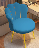 Chaise de maquillage pour chambre à coucher, chaise de salle de bain, chaise d'hôtel en velours, chaise de salon en métal doré de luxe nordique