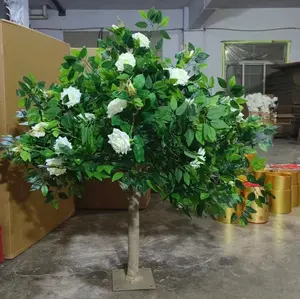 EG-VI041結婚式のセンターピース緑の偽の木の装飾プラスチックフィカスグリーン人工ガジュマル卓上緑の結婚式の木