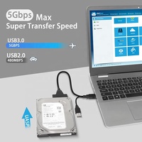 Cable USB 3.0/2.0 de 2.5/3.5 Pulgadas a 22 Pines, Adaptador Convertidor para Disco Duro SDD/HDD SATA de 2.5/3.5 Pulgadas con Alimentación CC