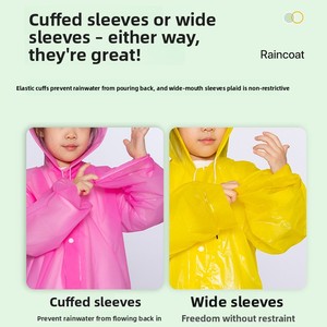 Imperméable pour enfants et bébés, long et épais, idéal pour les voyages et les activités de plein air, anti-orage, intégral, en EVA, pour l'école primaire - Product Image 2