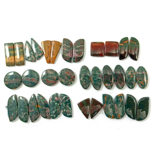 Radha Arts Natural High Quality Bloodstone Pair Gemstone Necklace Earrings Set Mixed Shape 20-30mm Red Green Loose Gemstones - Product Image 1
