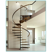 Escalier en colimaçon en acier au carbone thermolaqué, escalier métallique extérieur, design modulaire gain de place, main courante en acier inoxydable SS304, taille personnalisée pour la maison