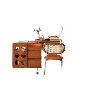 French Retro Style Telescopic <b>Dressing</b> Table With Vanity Mirror And Drawer Solid Wood Extendable Bedroom Makeup Vanities - Product Image 5