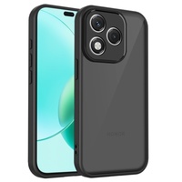 Coque pour Honor X5c Plus / X5c, ultra-fine, cadre souple en TPU, dos transparent noir mat en PC, protection contre les chocs