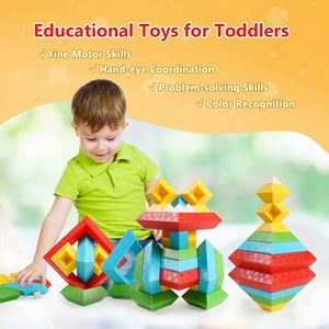 30 Piezas de Rompecabezas Piramidal 3D, Juego de Construcción, Rompecabezas para Niños, Bloques de Apilamiento Montessori, Juguetes Preescolares - Product Image 4