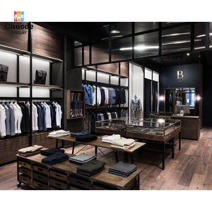 Luxury Fashion Clothing <b>Display</b> Rack LED | Stylish <b>Wall</b>-<b>Mounted</b> Garment <b>Cabinet</b> Apparel Island Stand | Eco-Friendly Custom - Product Image 2