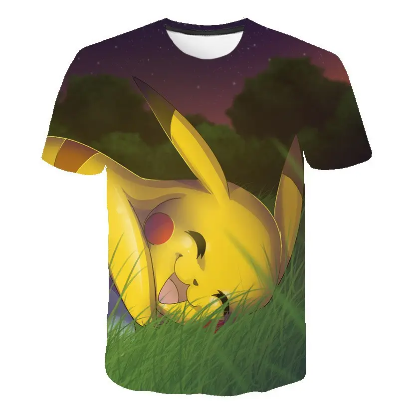 Camiseta pikachu infantil, camiseta com estampa de desenhos animados, design independente, personalizada, 2023