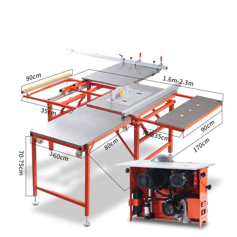 Ağaç İşleme kesim hassas masa/taşınabilir panel testere makinesi sürgülü masa testere
