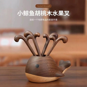 Plato de frutas de madera con forma de ballena, soporte creativo para tenedores de postre, regalo ecológico para decoración del hogar y vajilla. - Product Image 3