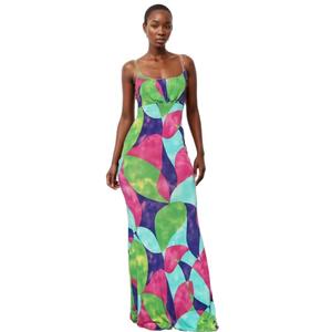Robe longue d'été décontractée sans manches à imprimé floral pour femme, dernière tendance - Product Image 1