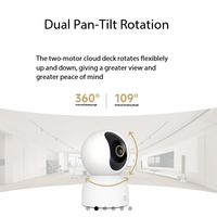 Caméra intelligente 33K Ultra HD, détection humaine par IA, vision nocturne, caméra de sécurité intérieure inclinable et orientable