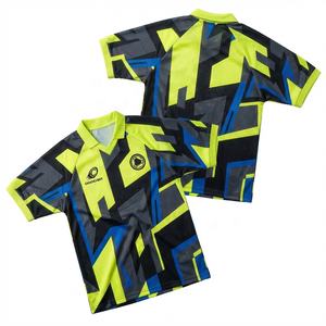 Maillot de football rétro personnalisé OEM ODM style Blokecore à col en V, jaune fluo, noir, bleu, camouflage, sublimation intégrale pour l'entraînement - Product Image 2
