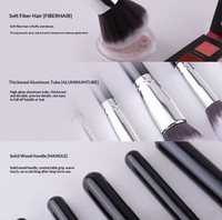 Set Kuas Makeup Profesional 30 Buah dengan Gagang Kayu dan Bulu Sintetis untuk Aplikasi Foundation, Bedak Tabur, dan Riasan Mata