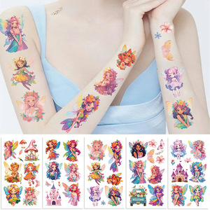 ZY3257S nuovo cartone animato il fiore angelo tatuaggio adesivi festa festa impermeabile raccolta divertente viso tatuaggio adesivi per bambini - Product Image 2