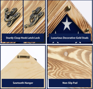 Custom Solid Wood Military <strong>Flag</strong> <strong>Display</strong> <strong>Case</strong> for American Veterans <strong>Flag</strong> Frame Triangle Shadow Box - Product Image 6