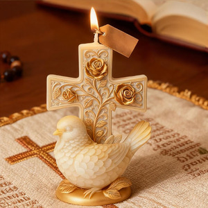 Moules à bougies en silicone YS Cross <span class=keywords><strong>Pigeon</strong></span>, fleurs de rose, décorations en gypse, moule de coulée, fabrication de bougies d'aromathérapie DIY - Product Image 1