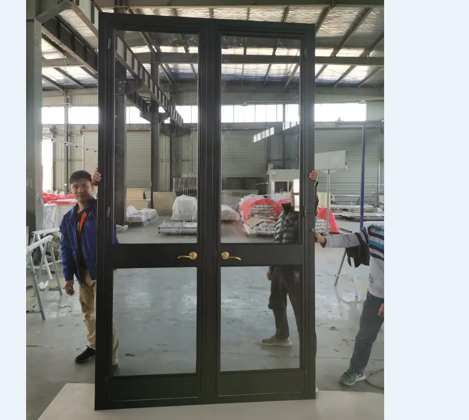 2018 hot sale personalização usado comercial crittall de aço porta de aço com design da grade de janela de ferro forjado