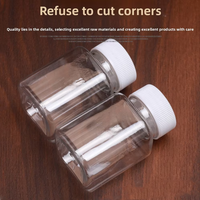 Bouteilles carrées en plastique transparent avec couvercles pour l'emballage individuel d'échantillons liquides en PET, bouteilles vides