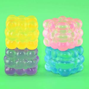 Juguete Blandito de Maltosa con Purpurina Aurora, Cubo Transparente Brillante de Azúcar de Malta, Juguete Antiestrés de Rebote Lento - Product Image 4