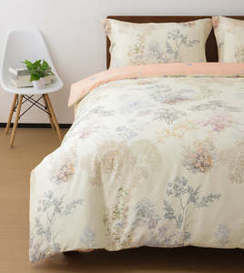 Parure de lit en soie magique 1300 fils, douce et délicate, motif fleurs sauvages pastel, avec drap-housse profond de 36 cm pour régulation thermique - Product Image 2