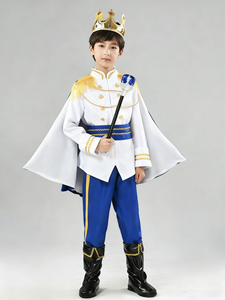 Costume de cosplay de prince royal pour enfants, Halloween, carnaval, garçons, 7 pièces, couronne de prince, sceptre, cape, costume royal, vêtements - Product Image 3