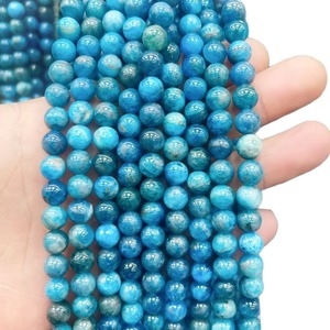 Perles de pierre naturelle perles d'<span class=keywords><strong>apatite</strong></span> <span class=keywords><strong>bleue</strong></span> cristal d'énergie pierre précieuse de puissance de guérison pour la fabrication de bijoux bracelet à bricoler soi-même collier - Product Image 5