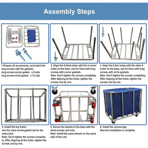 <span class=keywords><strong>Cesta</strong></span> de lavandería comercial de alta resistencia 11,35 Bushels Lona impermeable extraíble grande forrada de acero inoxidable para hoteles hospitales - Product Image 4