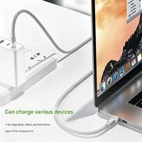 Kabel Pengisian Daya Tipe-C ke C Nylon Kepang Grosir (Pengisian Cepat PD 66W) Kecepatan Transfer Data 480Mbps untuk Komputer dan Perangkat IOS