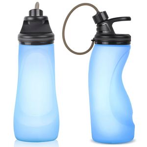 Bouteille d'eau de sport en silicone de 540 ml, légère et pliable, pour la course à pied, le cyclisme, la randonnée - Product Image 1