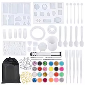 Kit de moules en résine DIY, kit de moules en silicone pour bijoux en résine époxy, ensemble de moules en silicone pour bracelets et pendentifs - Product Image 1