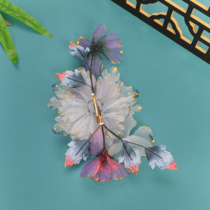 25 Horquillas Originales de Alta Gama Estilo Hada, con Degradado Morado y Detalles Dorados, para Peinados Hanfu y Estilo Tang, con Diseño de Flor Ondulada - Product Image 5