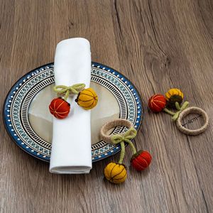 Anneaux <span class=keywords><strong>de</strong></span> <span class=keywords><strong>serviette</strong></span> amusants en forme <span class=keywords><strong>de</strong></span> citrouille orange et dorée pour Halloween et Noël, décoration <span class=keywords><strong>de</strong></span> table pour restaurant, porte-serviettes mignon pour les fêtes - Product Image 1