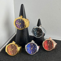 Bagues plaquées or avec logo personnalisé montre à cadran quartz analogique élastique montre bracelet bague