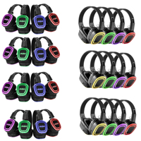 Système de casques de disco silencieux RF890, ensemble sans fil UHF avec affichage de la puissance, longue portée pour le yoga, le fitness, les fêtes