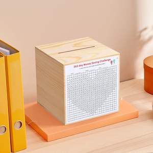 Tirelire en <span class=keywords><strong>bois</strong></span> poli avec objectif d'épargne tirelire pour adultes et enfants tirelire avec comptoir cadeau - Product Image 3