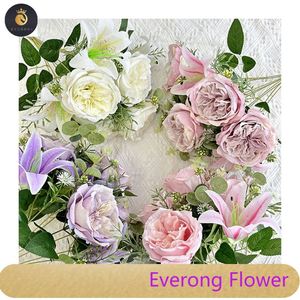 Set di 10 Rose Austin e Gigli Artificiali in Offerta, Bouquet per Matrimoni, Feste, Decorazioni per la Casa e Centrotavola - Product Image 4