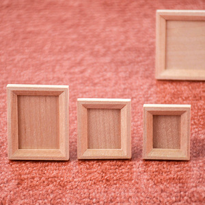 Support photo pour maison de poupée, cadre miniature en <span class=keywords><strong>bois</strong></span> massif, ornements en <span class=keywords><strong>bois</strong></span>, mini cadre DIY - Product Image 2
