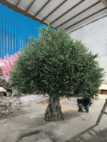 Grand arbre artificiel d'intérieur, olivier forgé, pour aménagement paysager de centre commercial, plantes vertes personnalisées pour décoration
