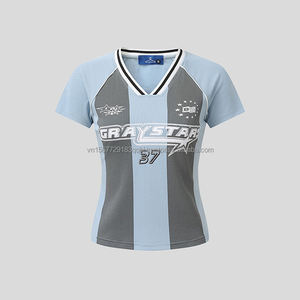 Camiseta de mujer con cuello redondo y manga corta, transpirable, estilo patchwork, diseño de jersey holgado, novedad de verano 2026, top de nicho con sentido del diseño. - Product Image 6
